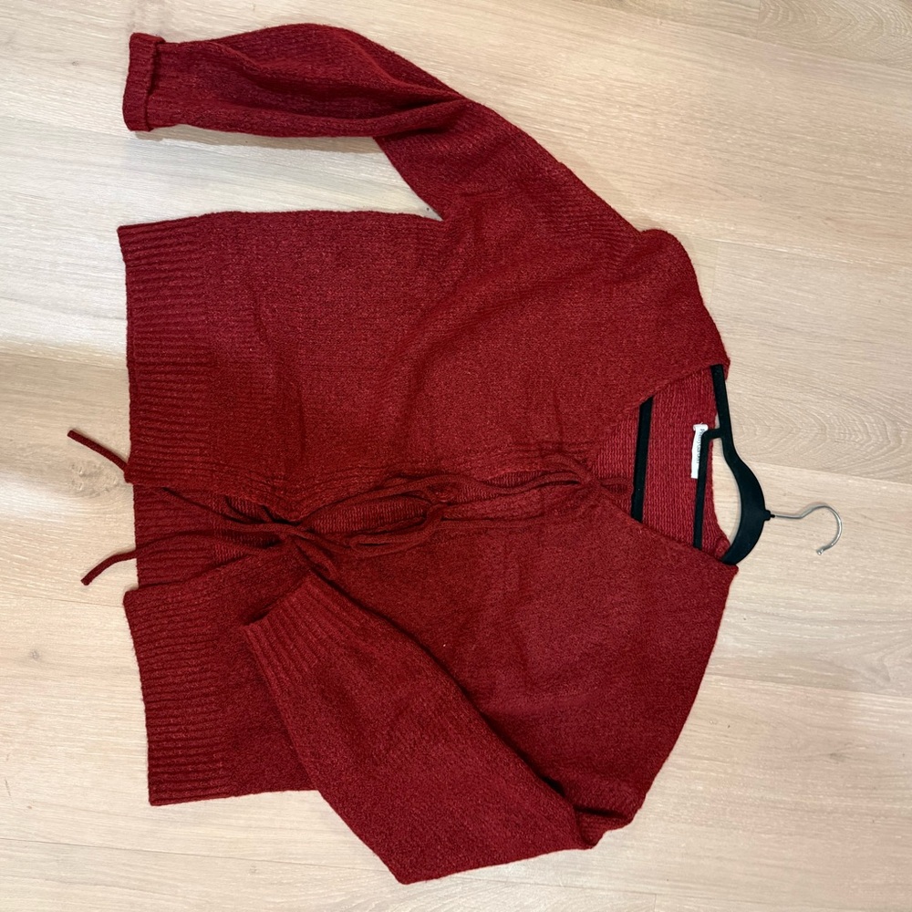 Elegant Burgundy Cardigan Sweater